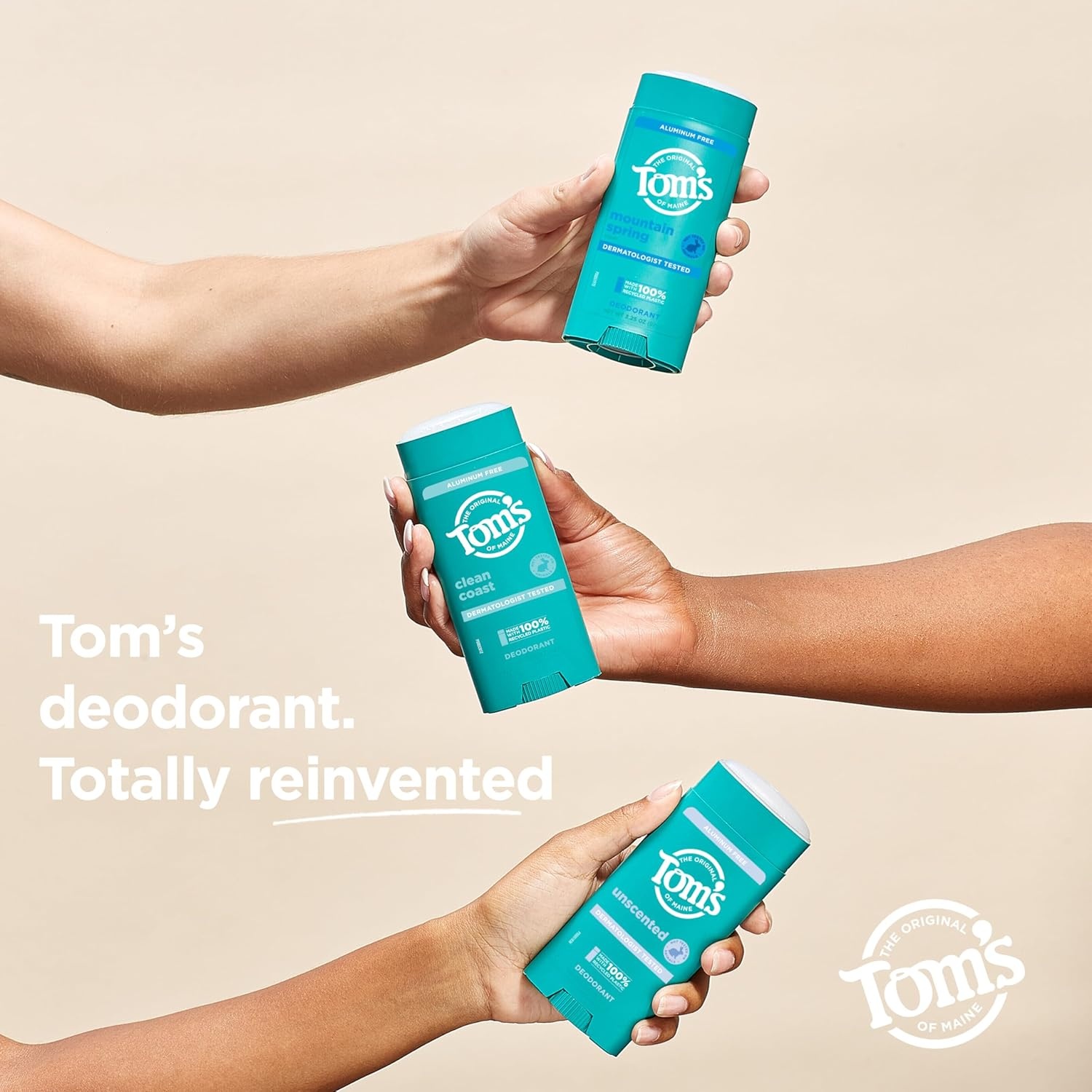imageToms of Maine Mountain Spring Natural Deodorant for Men and Women Aluminum Free No Artificial Fragrances Dyes or Preservatives Baking Soda Free 48Hour Odor Protection 325 ozClean Coast