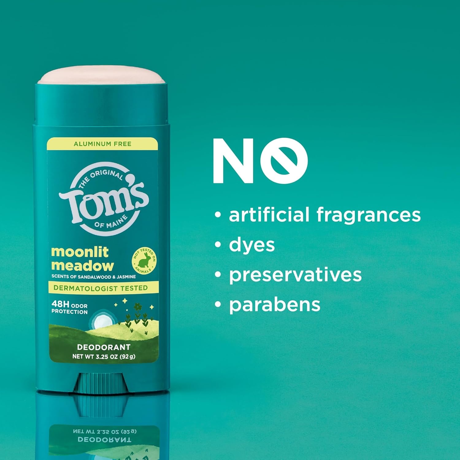imageToms of Maine Mountain Spring Natural Deodorant for Men and Women Aluminum Free No Artificial Fragrances Dyes or Preservatives Baking Soda Free 48Hour Odor Protection 325 ozMoonlight Meadow