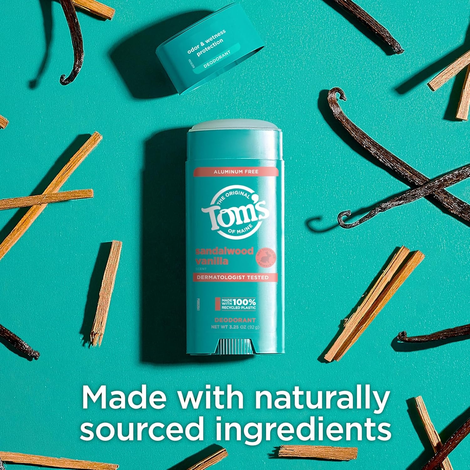 imageToms of Maine Mountain Spring Natural Deodorant for Men and Women Aluminum Free No Artificial Fragrances Dyes or Preservatives Baking Soda Free 48Hour Odor Protection 325 ozSandalwood Vanilla