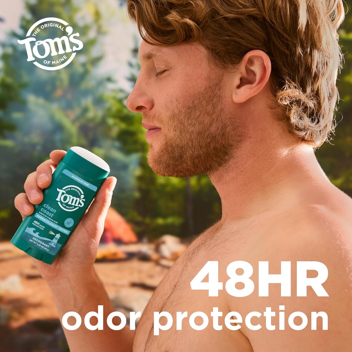imageToms of Maine Mountain Spring Natural Deodorant for Men and Women Aluminum Free No Artificial Fragrances Dyes or Preservatives Baking Soda Free 48Hour Odor Protection 325 ozClean Coast