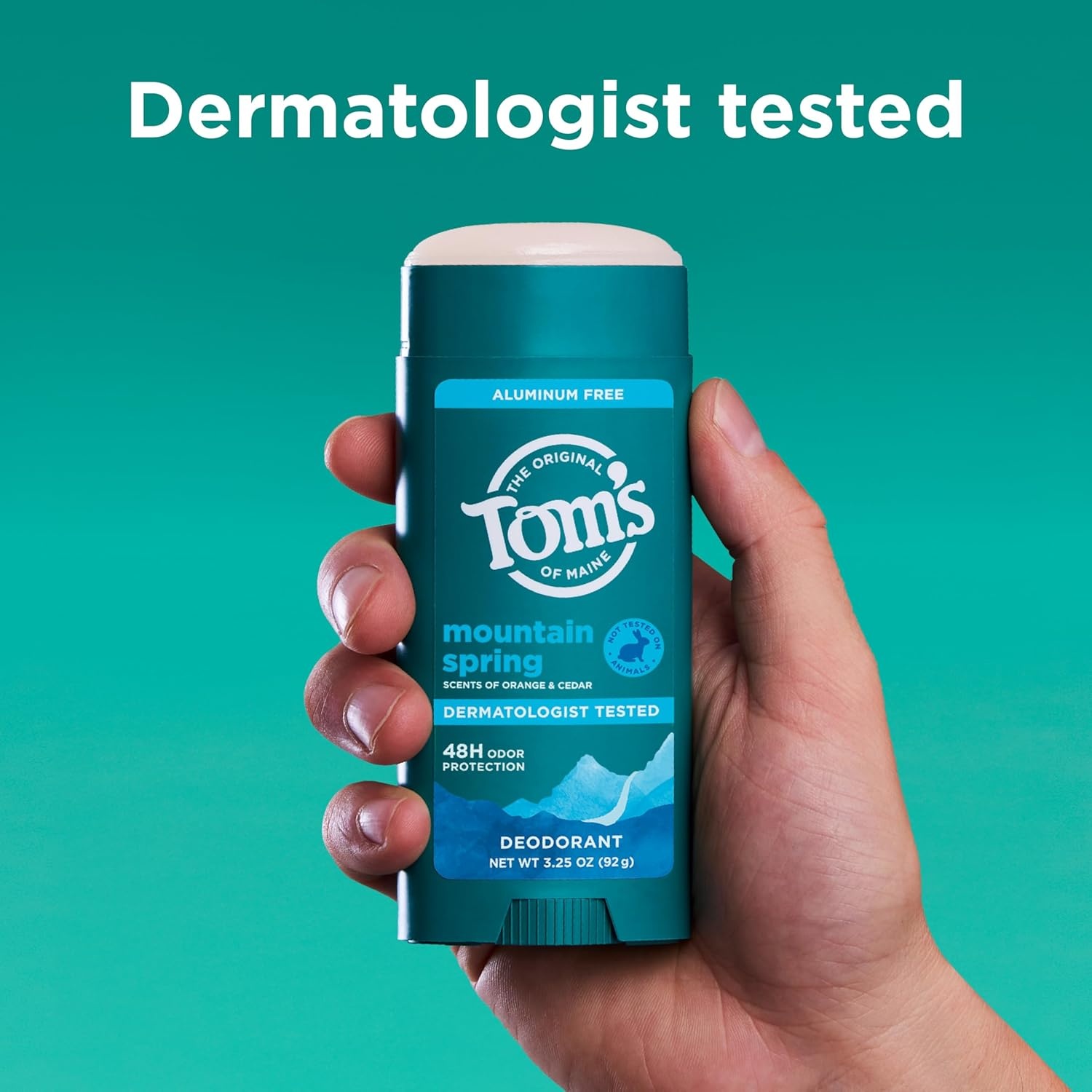 imageToms of Maine Mountain Spring Natural Deodorant for Men and Women Aluminum Free No Artificial Fragrances Dyes or Preservatives Baking Soda Free 48Hour Odor Protection 325 ozMountain Spring