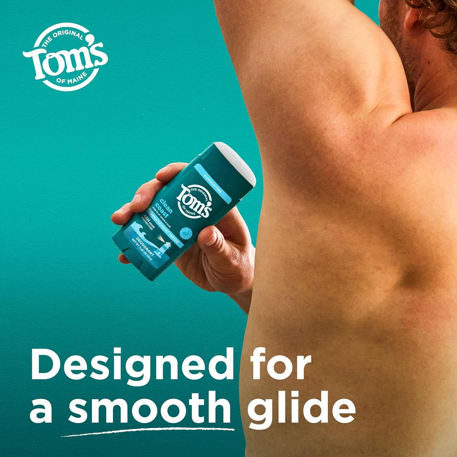 imageToms of Maine Mountain Spring Natural Deodorant for Men and Women Aluminum Free No Artificial Fragrances Dyes or Preservatives Baking Soda Free 48Hour Odor Protection 325 ozClean Coast