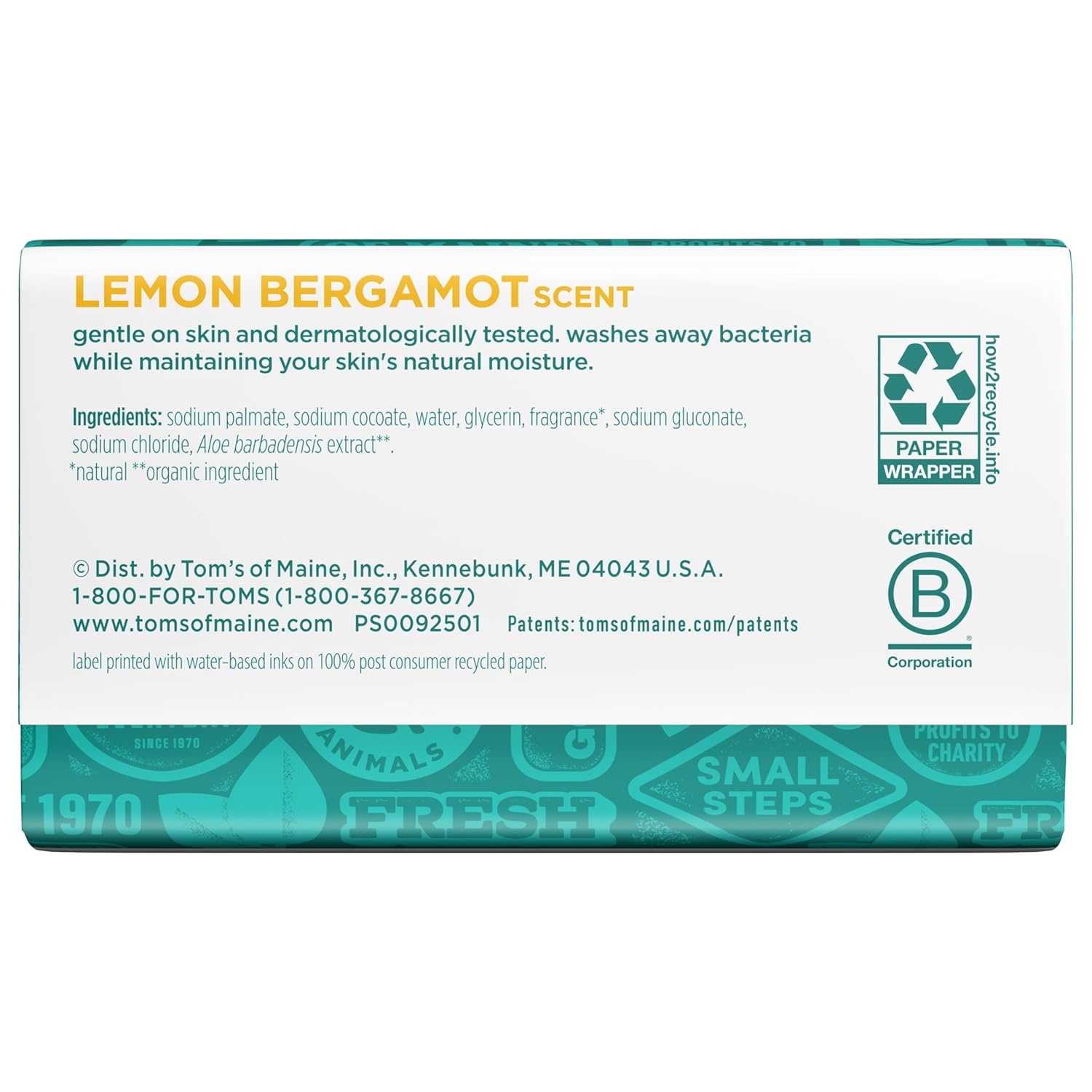 imageToms of Maine Natural Bar Soap Variety Pack Lavender amp Shea Creamy Coconut Orange Blossom Lemon Bergamot Dermatologically Tested Paraben Free Vegan 4 CountLemon Bergamot