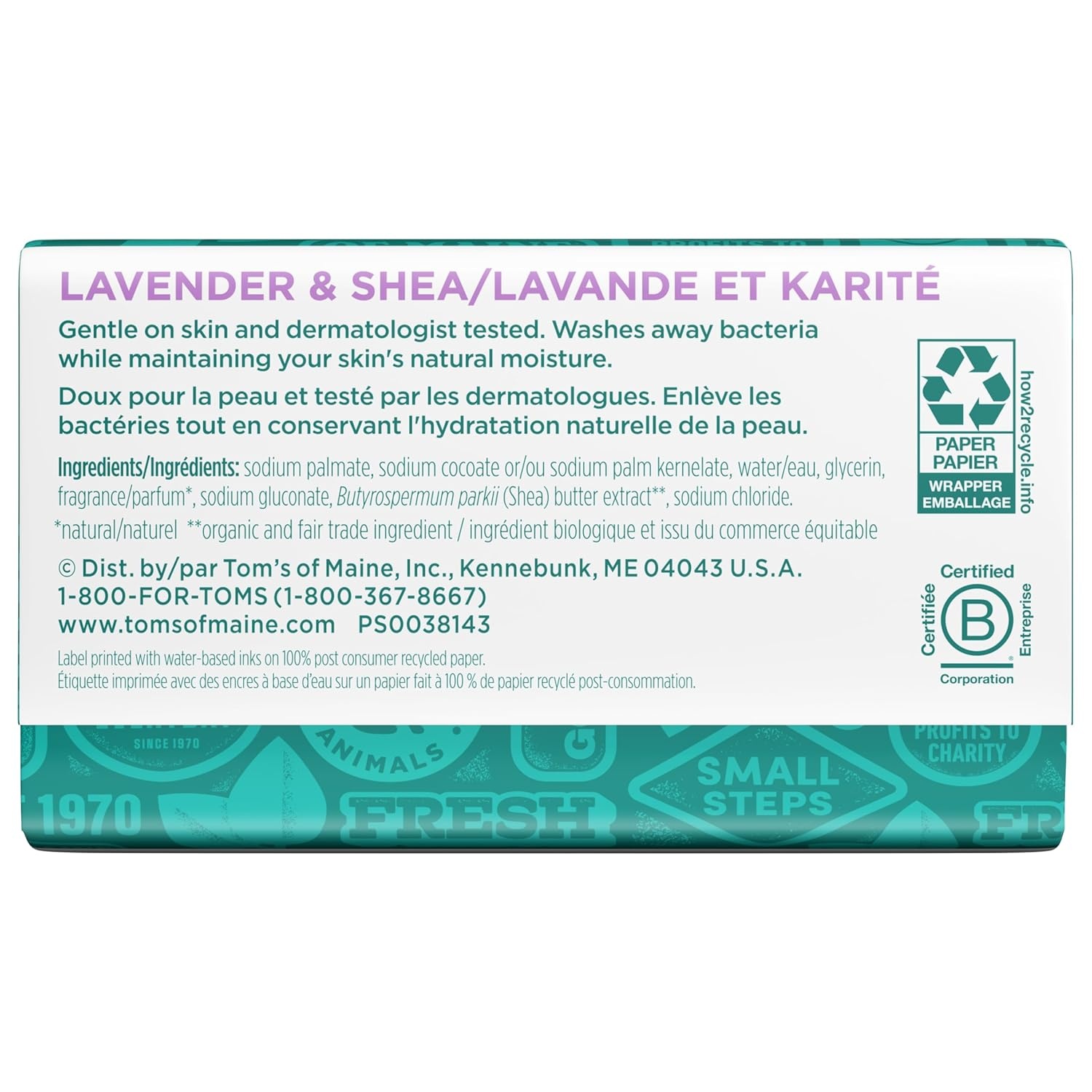 imageToms of Maine Natural Bar Soap Variety Pack Lavender amp Shea Creamy Coconut Orange Blossom Lemon Bergamot Dermatologically Tested Paraben Free Vegan 4 CountLavender