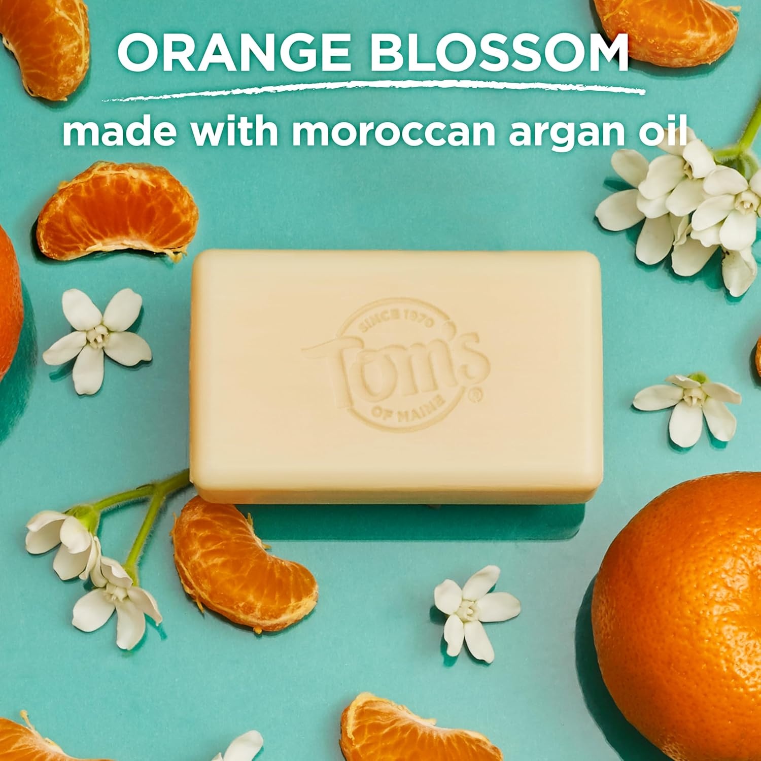 imageToms of Maine Natural Bar Soap Variety Pack Lavender amp Shea Creamy Coconut Orange Blossom Lemon Bergamot Dermatologically Tested Paraben Free Vegan 4 CountOrange