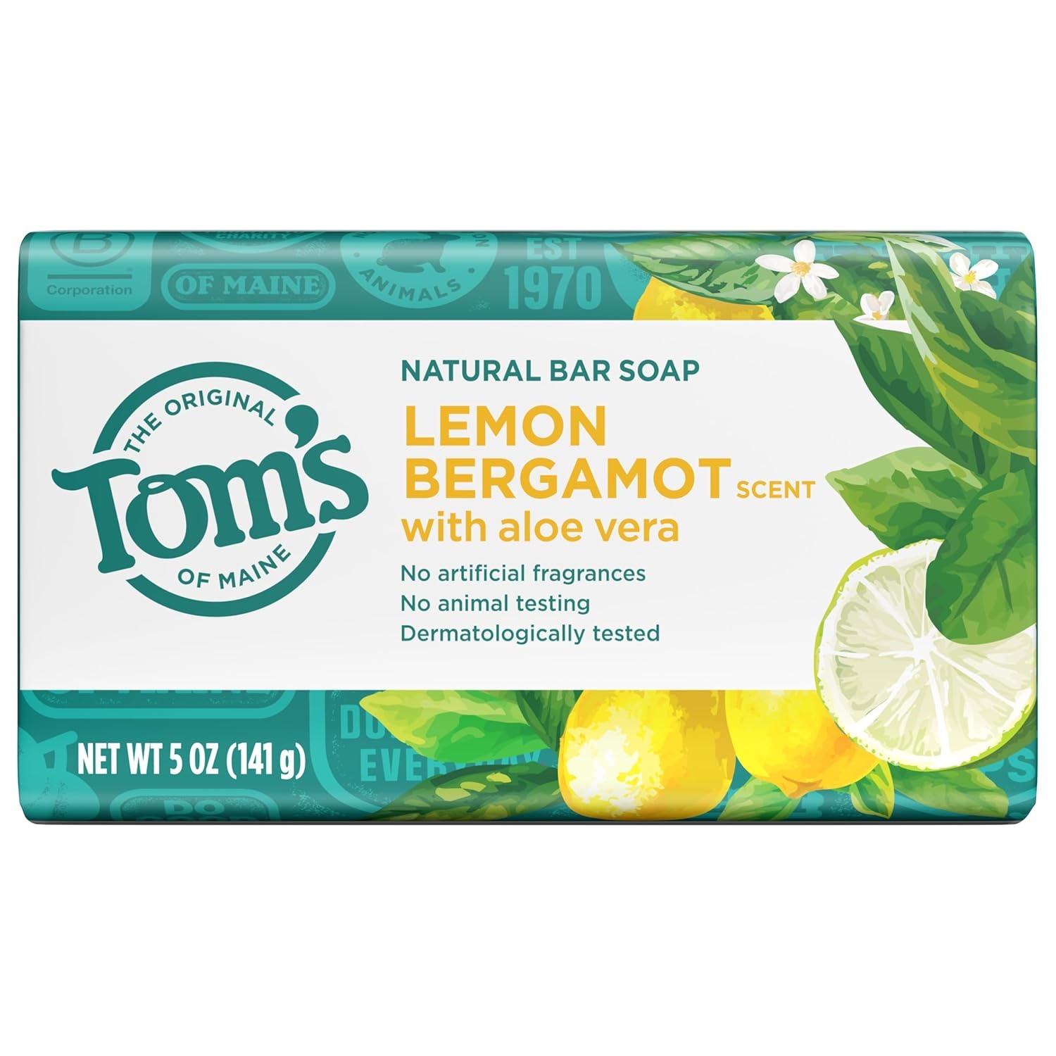imageToms of Maine Natural Bar Soap Variety Pack Lavender amp Shea Creamy Coconut Orange Blossom Lemon Bergamot Dermatologically Tested Paraben Free Vegan 4 CountLemon Bergamot