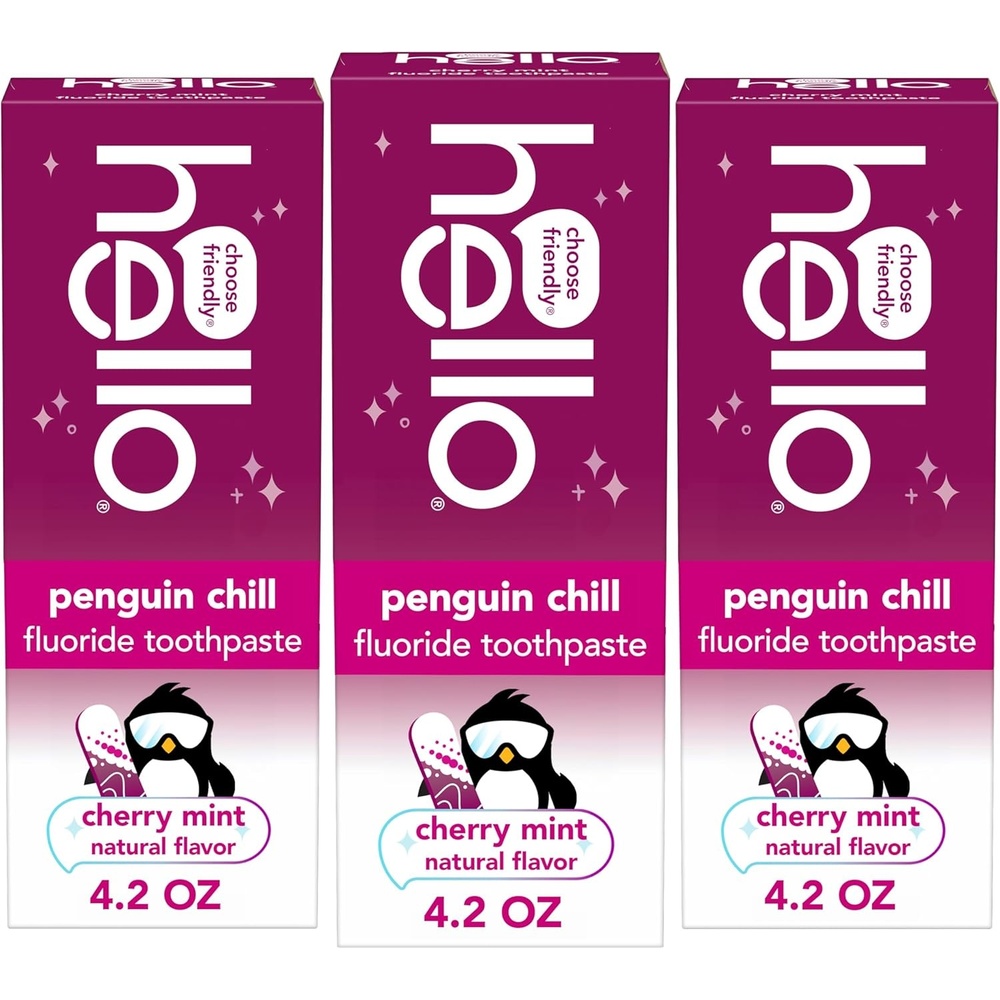 imageHello Kids Fluoride Toothpaste Variety Pack Includes a Strawberry Toothpaste Unicorn Bubble Gum Toothpaste and Blue Raspberry Toothpaste Safe for Ages 2 and Up 3 Pack 42 Oz EachCherry Mint