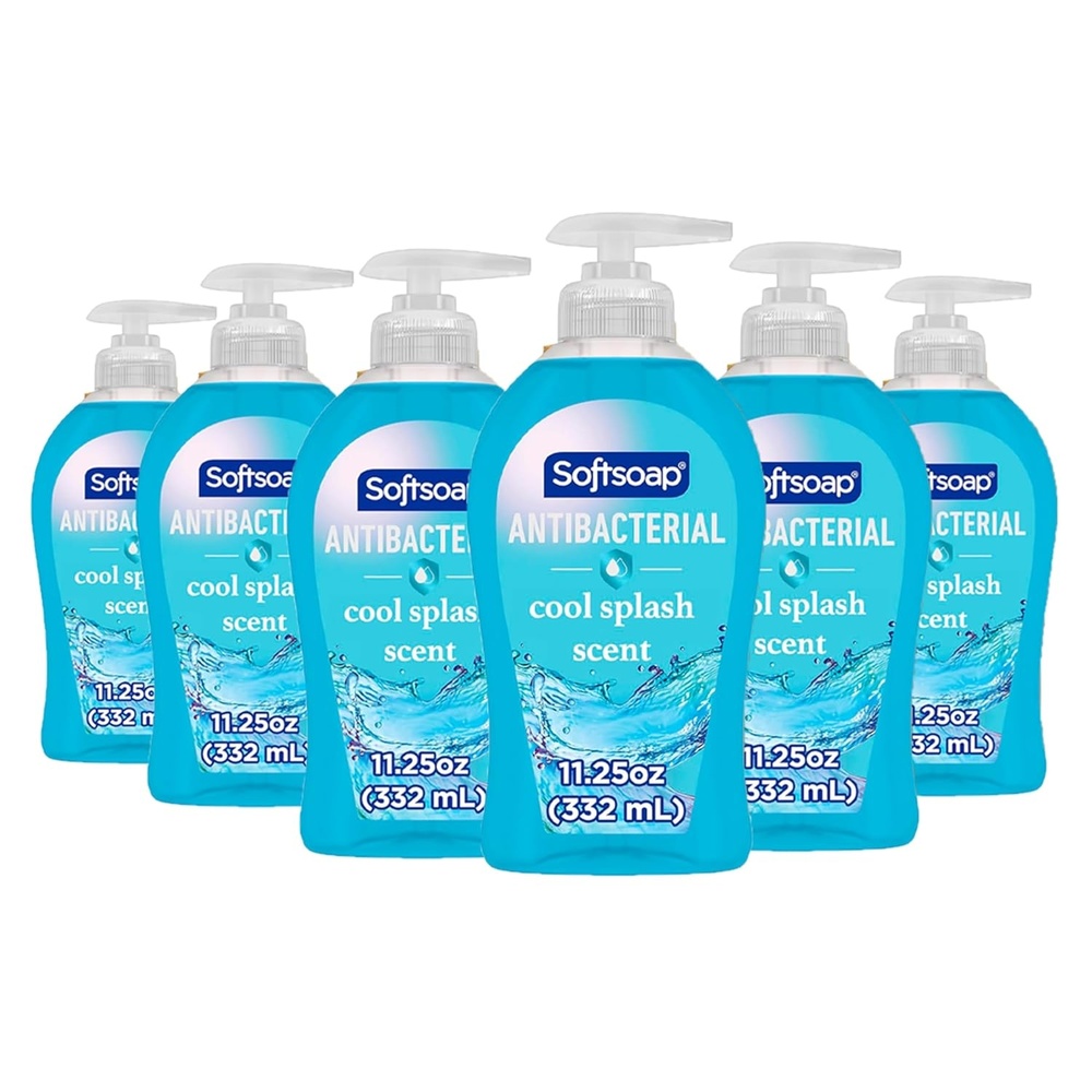 imageSoftsoap Clean amp Protect Antibacterial Liquid Hand Soap Cool Splash Hand Soap 1125 Ounce 6 PackCool Splash