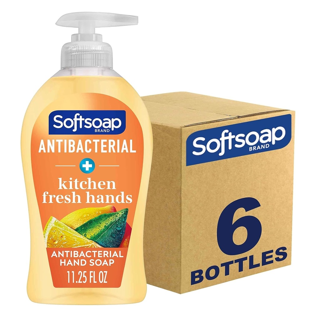 imageSoftsoap Clean amp Protect Antibacterial Liquid Hand Soap Cool Splash Hand Soap 1125 Ounce 6 PackKitchen Fresh