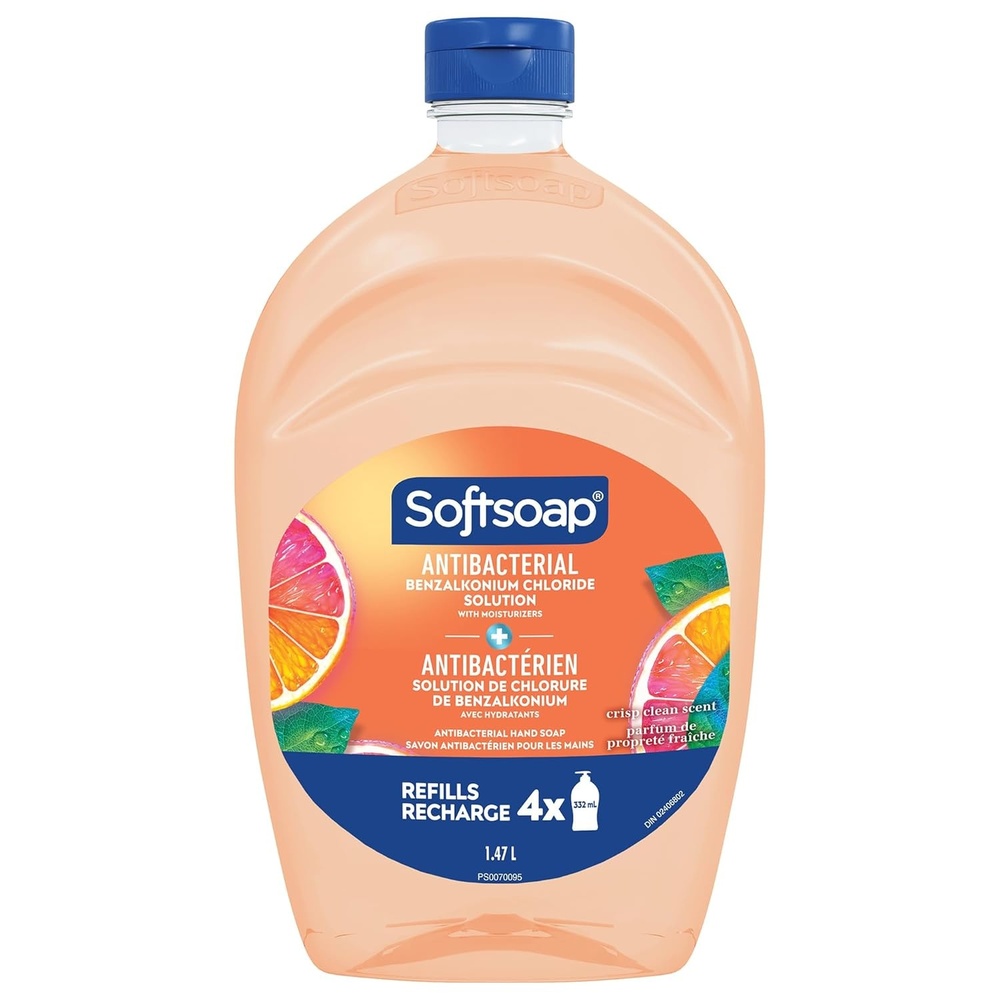 imageSoftsoap Juicy Peach Liquid Hand Soap Kitchen and Bathroom Hand Soap Rich Fruity Scent 50 fl oz Refill BottleCrisp Clean