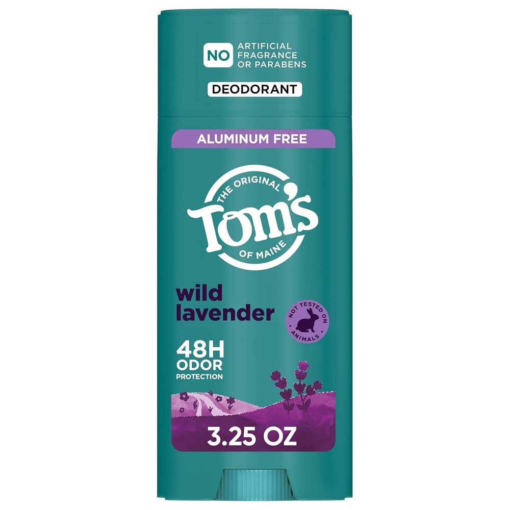 imageToms of Maine Mountain Spring Natural Deodorant for Men and Women Aluminum Free No Artificial Fragrances Dyes or Preservatives Baking Soda Free 48Hour Odor Protection 325 ozWild Lavender