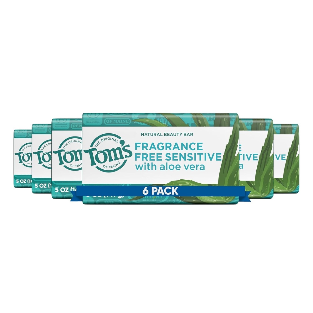 imageToms of Maine Natural Bar Soap Variety Pack Lavender amp Shea Creamy Coconut Orange Blossom Lemon Bergamot Dermatologically Tested Paraben Free Vegan 4 CountFragrance Free