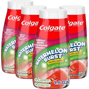 Colgate Anticavity Kids Toothpaste with Fluoride for Ages 2+, Watermelon Burst Flavor – 4.6 Ounce (4 Pack)(4.6 Ounce (Pack of 4))