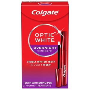 Colgate Optic White Overnight Teeth Whitening Pen, Teeth Stain Remover, Removes Years of Stains in Just 1 Week, Enamel Safe, Designed for No Tooth Sensitivity, 0.08 OZ(0.08 Fl Oz (Pack of 1))