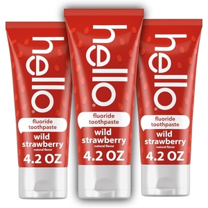 Hello Kids Fluoride Toothpaste Variety Pack, Includes a Strawberry Toothpaste, Unicorn Bubble Gum Toothpaste, and Blue Raspberry Toothpaste, Safe for Ages 2 and Up, 3 Pack, 4.2 Oz Each(Strawberry)