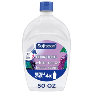 Softsoap Juicy Peach Liquid Hand Soap, Kitchen and Bathroom Hand Soap, Rich Fruity Scent, 50 fl oz Refill Bottle(White Tea Berry)