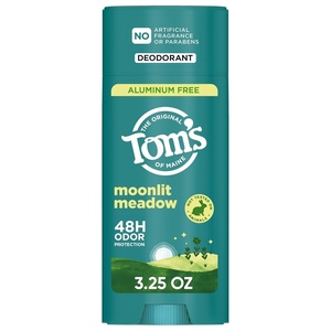 Tom’s of Maine Mountain Spring Natural Deodorant for Men and Women, Aluminum Free, No Artificial Fragrances, Dyes, or Preservatives, Baking Soda Free, 48-Hour Odor Protection, 3.25 oz(Moonlight Meadow)