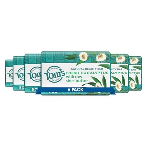 Tom’s of Maine Natural Bar Soap Variety Pack, Lavender & Shea, Creamy Coconut, Orange Blossom, Lemon Bergamot, Dermatologically Tested, Paraben Free, Vegan, 4 Count(Eucalyptus)