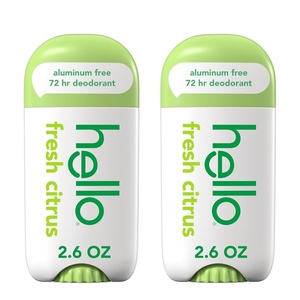hello Unicorn Aluminum Free Deodorant for Women, Girls, Safe for Kids, Dermatologically tested, Natural Fragrance, 2 Pack(Fresh Citrus)