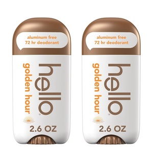hello Unicorn Aluminum Free Deodorant for Women, Girls, Safe for Kids, Dermatologically tested, Natural Fragrance, 2 Pack(Golden Hour)