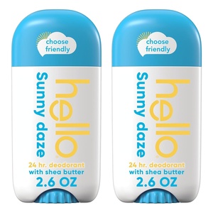 hello Unicorn Aluminum Free Deodorant for Women, Girls, Safe for Kids, Dermatologically tested, Natural Fragrance, 2 Pack(Sunny Daze)