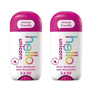 hello Unicorn Aluminum Free Deodorant for Women, Girls, Safe for Kids, Dermatologically tested, Natural Fragrance, 2 Pack(Unicorn)