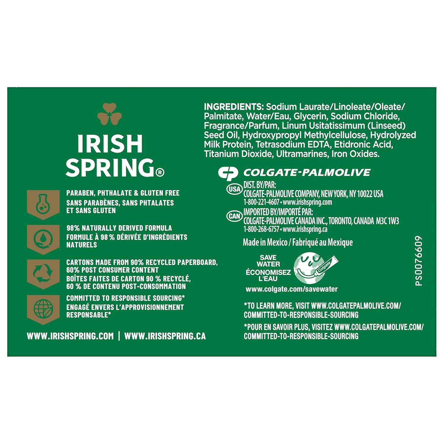imageIrish Spring Bar Soap for Men Original Clean Smell Fresh and Clean for 12 Hours Men Soap Bars for Washing Hands and Body Mild for Skin Recyclable Carton 37 Ounce 3 Count Pack of 8Moisture Blast
