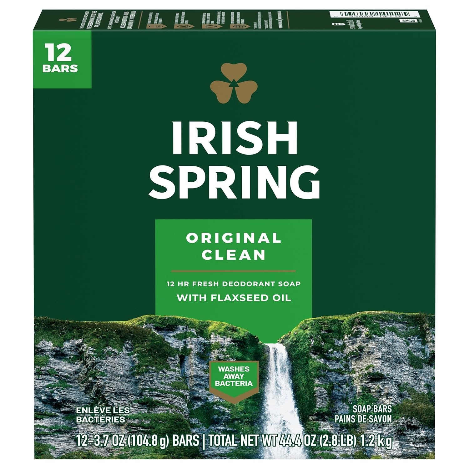 imageIrish Spring Bar Soap for Men Original Clean Smell Fresh and Clean for 12 Hours Men Soap Bars for Washing Hands and Body Mild for Skin Recyclable Carton 37 Ounce 3 Count Pack of 8Original
