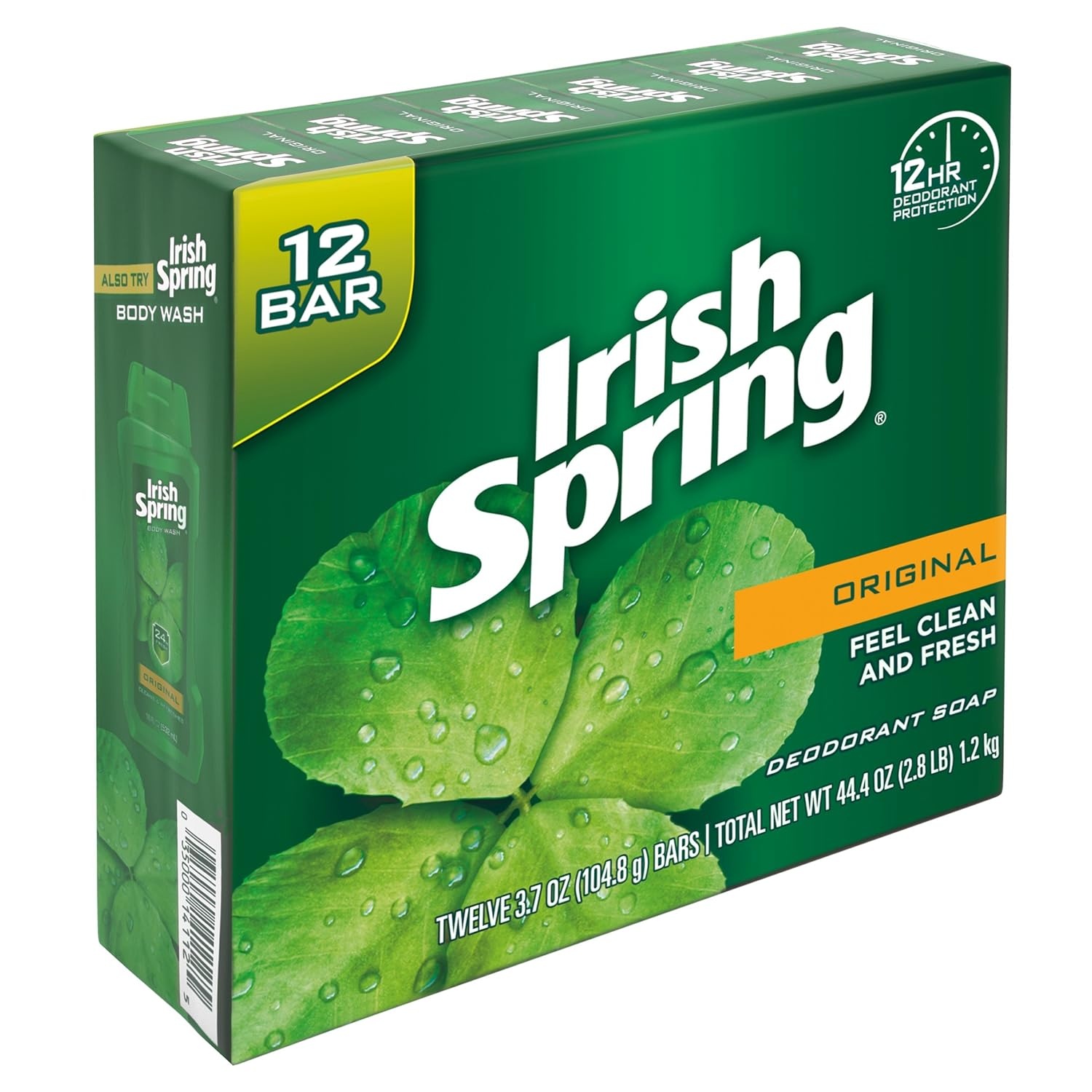 imageIrish Spring Bar Soap for Men Original Clean Smell Fresh and Clean for 12 Hours Men Soap Bars for Washing Hands and Body Mild for Skin Recyclable Carton 37 Ounce 3 Count Pack of 8Original