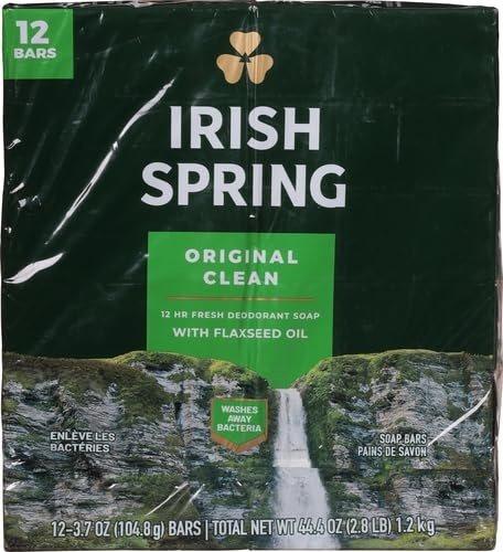 imageIrish Spring Bar Soap for Men Original Clean Smell Fresh and Clean for 12 Hours Men Soap Bars for Washing Hands and Body Mild for Skin Recyclable Carton 37 Ounce 3 Count Pack of 8Original