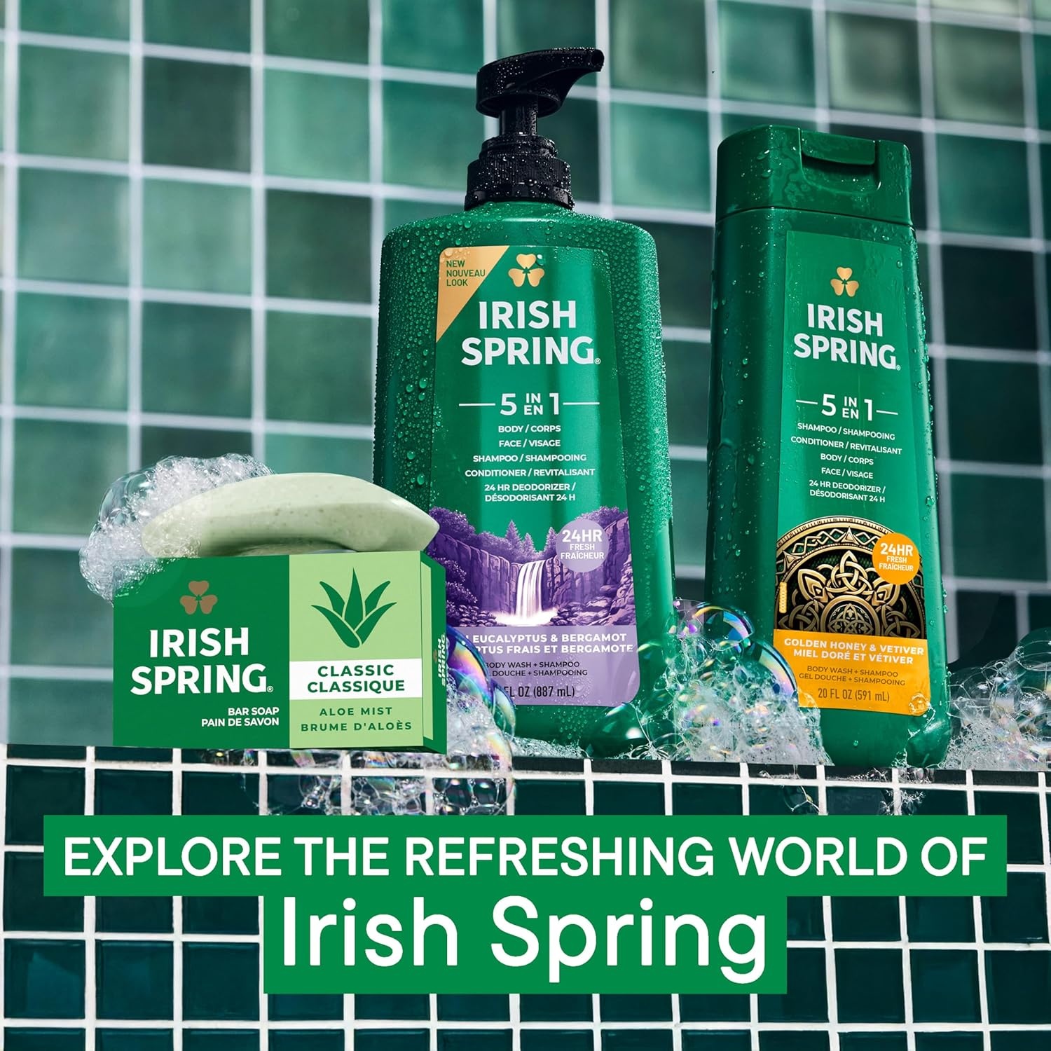 imageIrish Spring Bar Soap for Men Original Clean Smell Fresh and Clean for 12 Hours Men Soap Bars for Washing Hands and Body Mild for Skin Recyclable Carton 37 Ounce 3 Count Pack of 8Aloe Vera