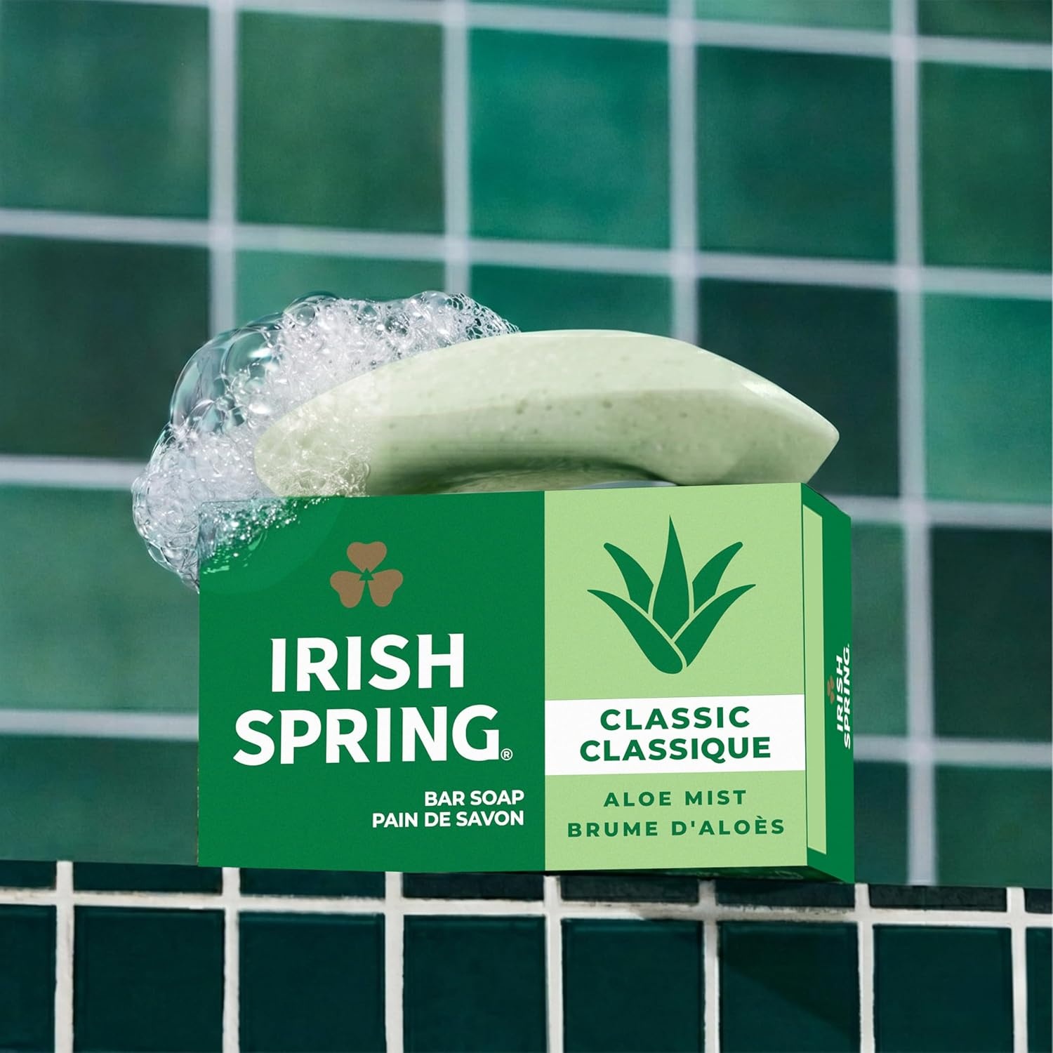 imageIrish Spring Bar Soap for Men Original Clean Smell Fresh and Clean for 12 Hours Men Soap Bars for Washing Hands and Body Mild for Skin Recyclable Carton 37 Ounce 3 Count Pack of 8Aloe Vera