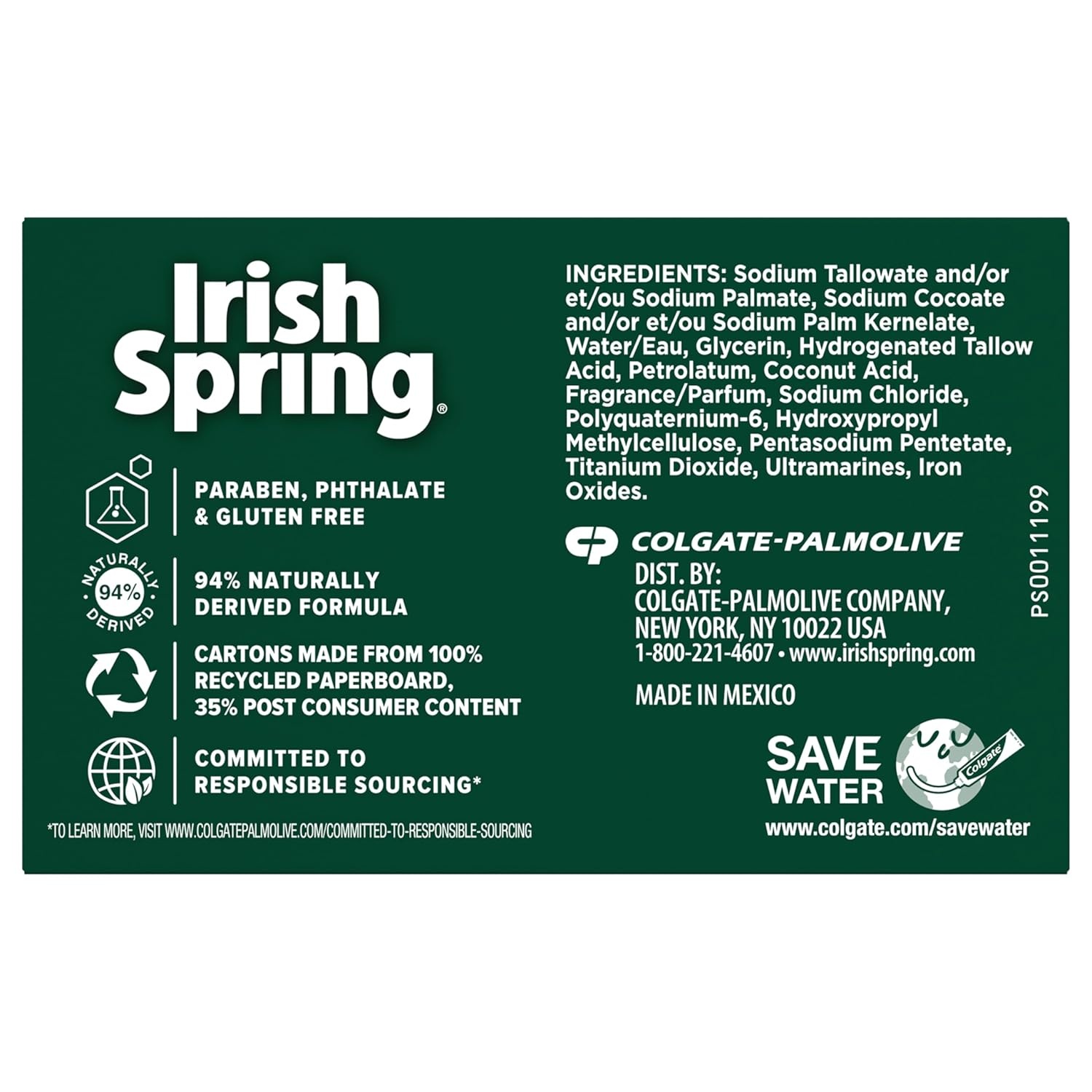 imageIrish Spring Bar Soap for Men Original Clean Smell Fresh and Clean for 12 Hours Men Soap Bars for Washing Hands and Body Mild for Skin Recyclable Carton 37 Ounce 3 Count Pack of 8Moisture Blast