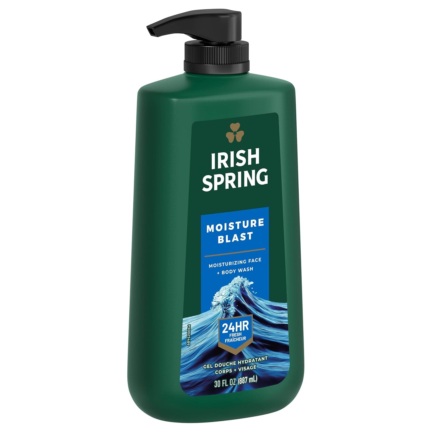 imageIrish Spring Mens Body Wash Moisture Blast Body Wash for Men Feel Fresh All Day 30 Oz Pump BottleMoisture Blast