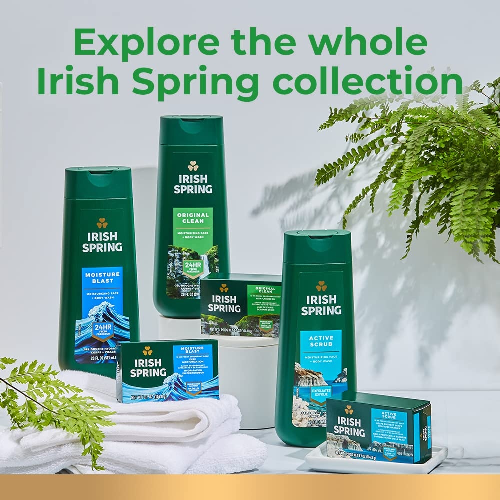 imageIrish Spring Mens Body Wash Moisture Blast Body Wash for Men Feel Fresh All Day 30 Oz Pump BottleMoisture Blast