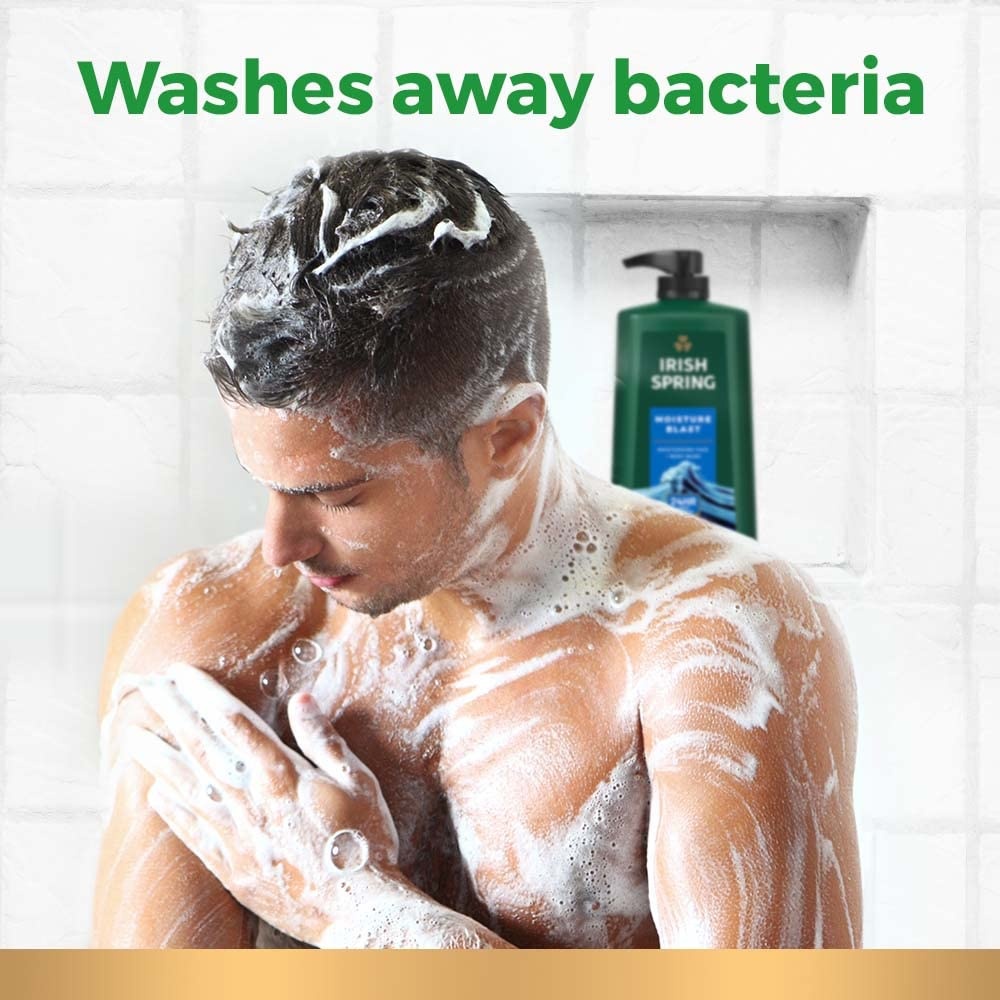 imageIrish Spring Mens Body Wash Moisture Blast Body Wash for Men Feel Fresh All Day 30 Oz Pump BottleMoisture Blast