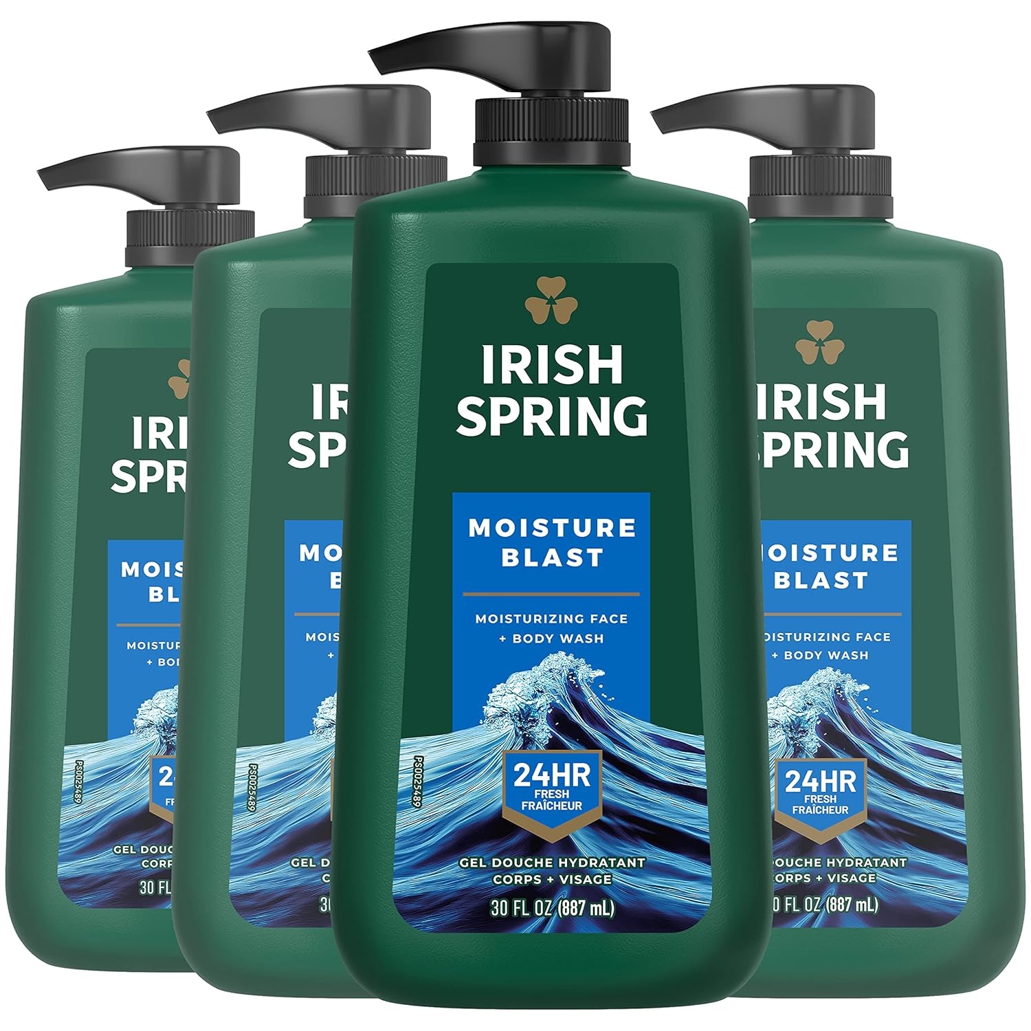 imageIrish Spring Mens Body Wash Moisture Blast Body Wash for Men Feel Fresh All Day 30 Oz Pump BottleMoisture Blast