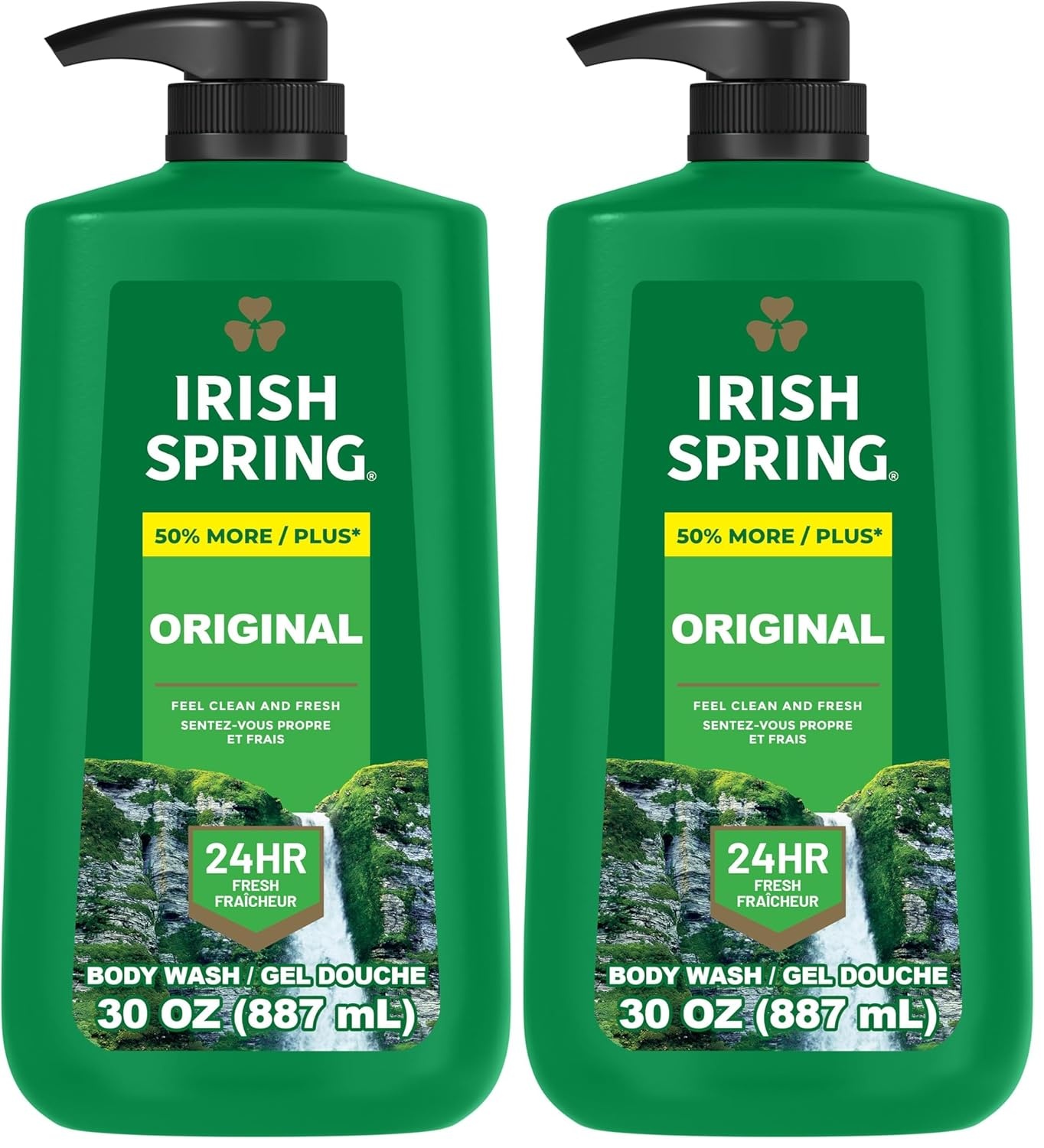 imageIrish Spring Mens Body Wash Moisture Blast Body Wash for Men Feel Fresh All Day 30 Oz Pump BottleOriginal Clean