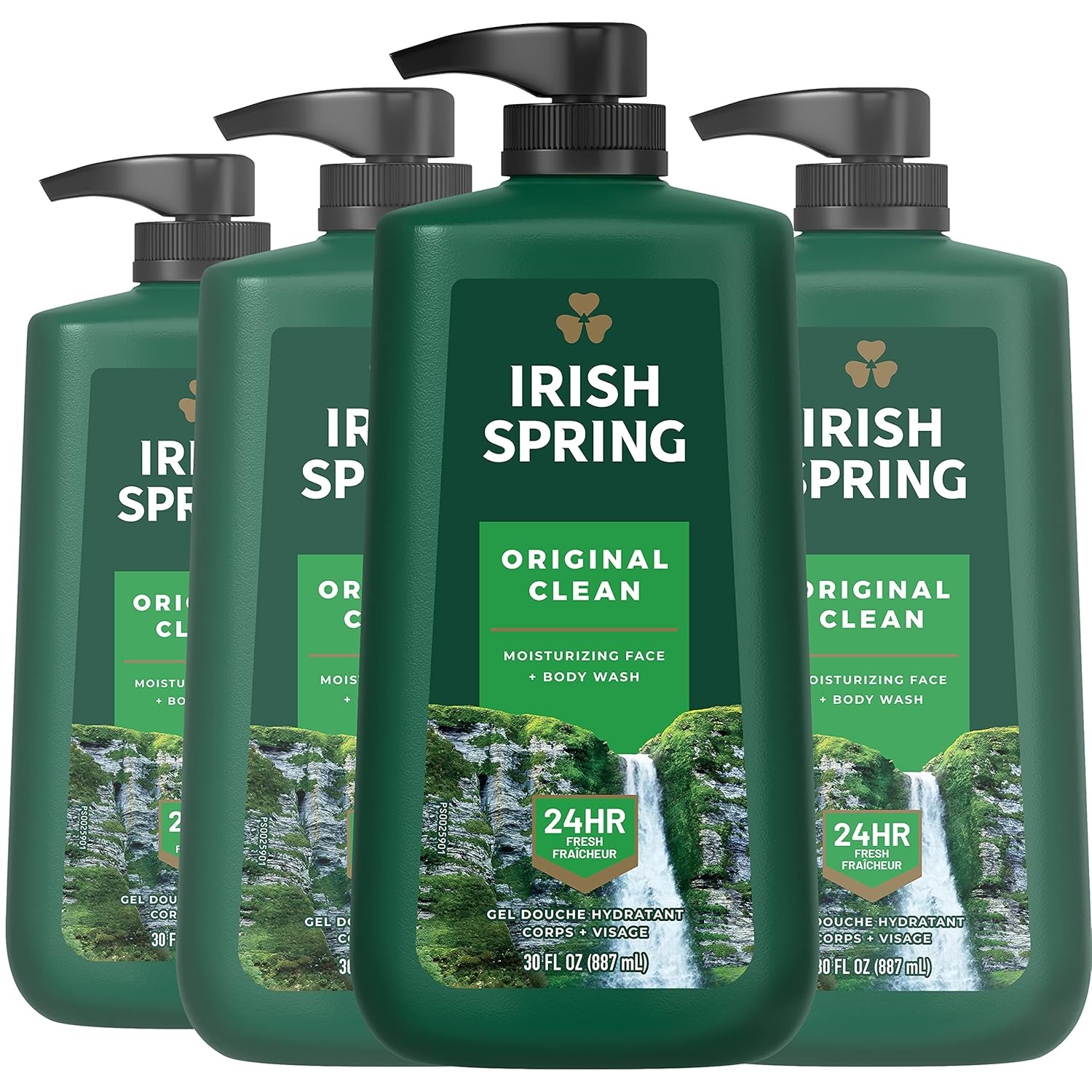 imageIrish Spring Mens Body Wash Moisture Blast Body Wash for Men Feel Fresh All Day 30 Oz Pump BottleOriginal Clean