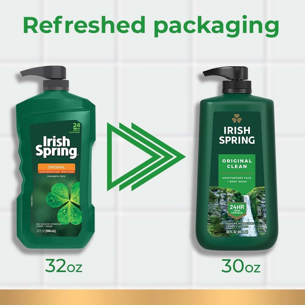 imageIrish Spring Mens Body Wash Moisture Blast Body Wash for Men Feel Fresh All Day 30 Oz Pump BottleOriginal Clean