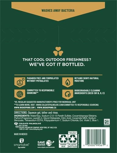 imageIrish Spring Original Moisturizing Body Wash for Men 24Hour Fresh Face and Body Wash Mens Body Wash Biodegradable Ingredients Paraben Free Cool Fresh Scent 20 fl oz Bottle 2 PackMoisture Blast