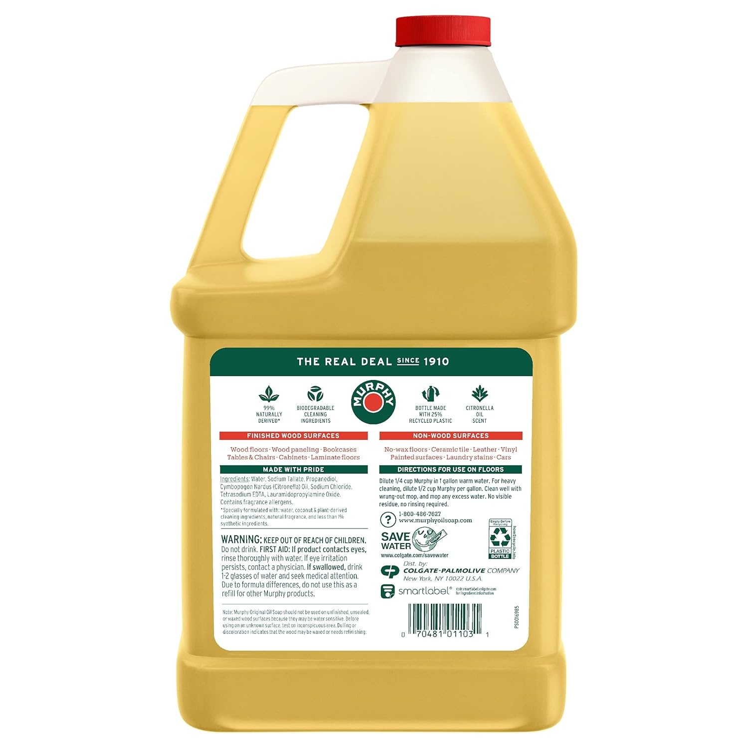 imageMurphy Oil Soap Concentrated Formula Wood Cleaner NoRinse Floor Cleaner Citronella Oil Scent 32 fl oz Bottle 3 Pack128 Fl Oz Pack of 1