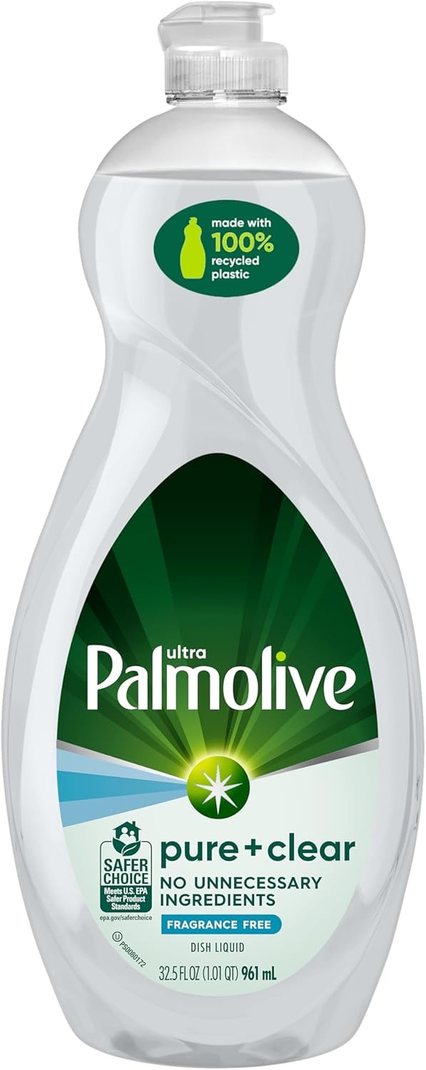 imagePalmolive Ultra Dishwashing Liquid Dish Soap Pure Clear Fragrance Free 325 Fluid Ounce Packaging may varyPure Clear Unscented