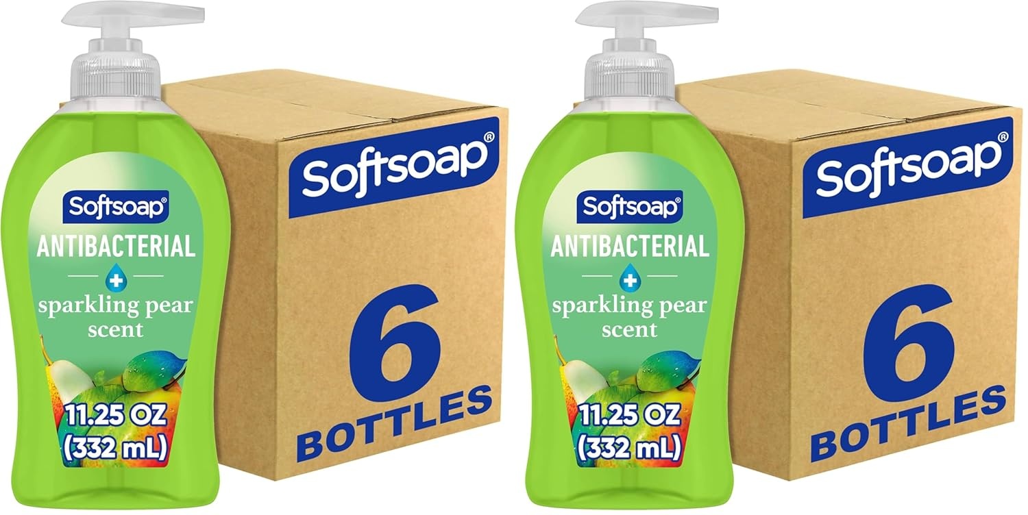 imageSoftsoap Antibacterial Liquid Hand Soap Crisp Clean Scent 1125 Ounce 6 PackSparkling Pear