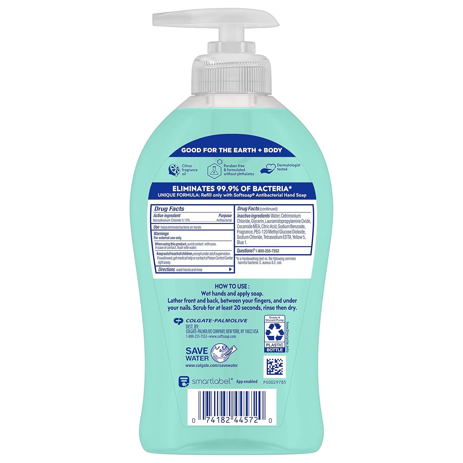 imageSoftsoap Antibacterial Liquid Hand Soap Fresh Citrus Scent Hand Soap 1125 Ounce 6 Pack1125 Fl Oz Pack of 12