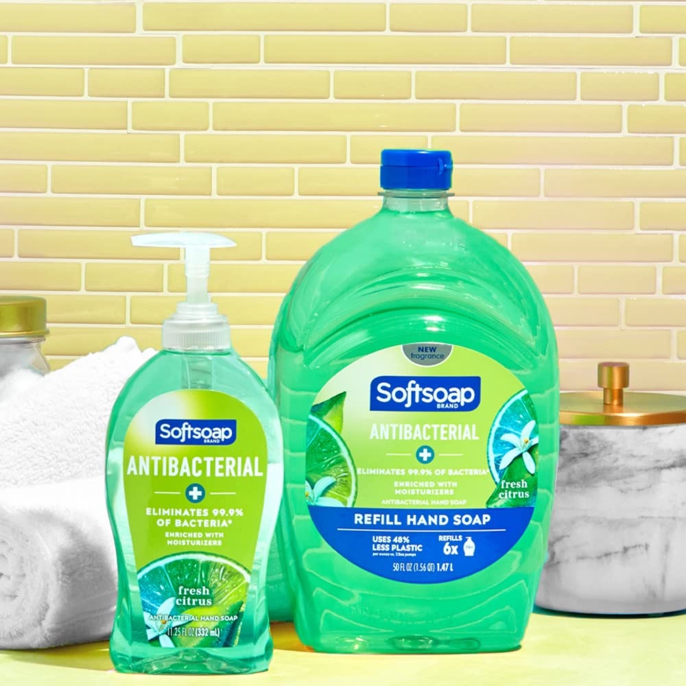 imageSoftsoap Antibacterial Liquid Hand Soap Fresh Citrus Scent Hand Soap 1125 Ounce 6 Pack1125 Fl Oz Pack of 12