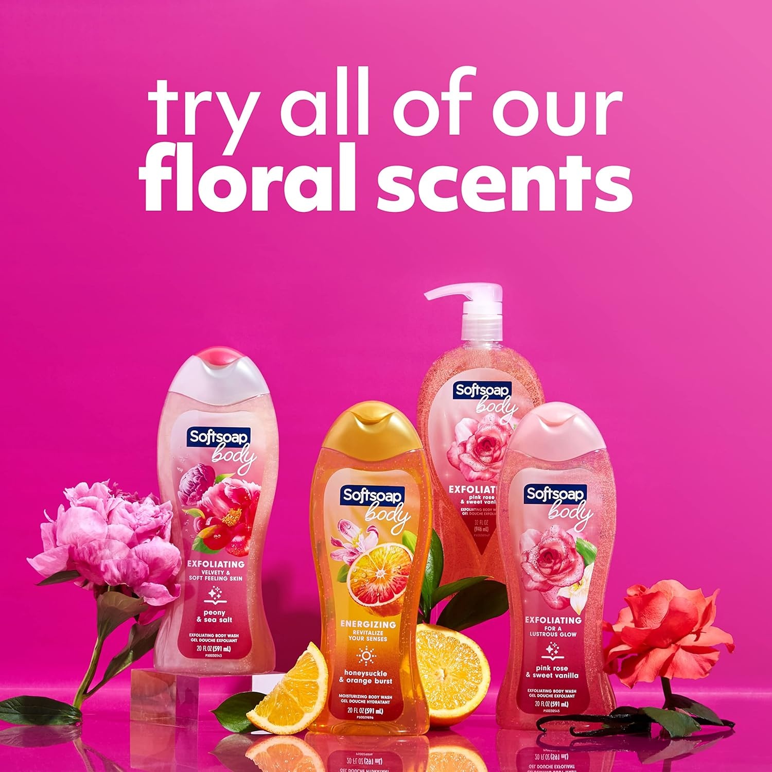 imageSoftsoap Body Wash Pomegranate amp Mango Spritz Body Wash 20 Fl Oz Pack of 4Sweet Honeysuckle Orange