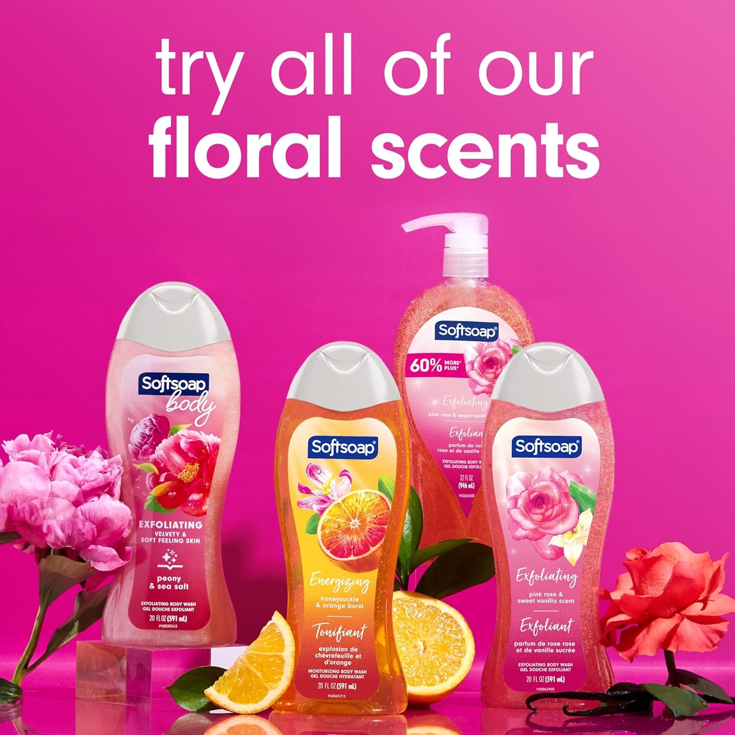 imageSoftsoap Body Wash Pomegranate amp Mango Spritz Body Wash 20 Fl Oz Pack of 4Sweet Honeysuckle Orange