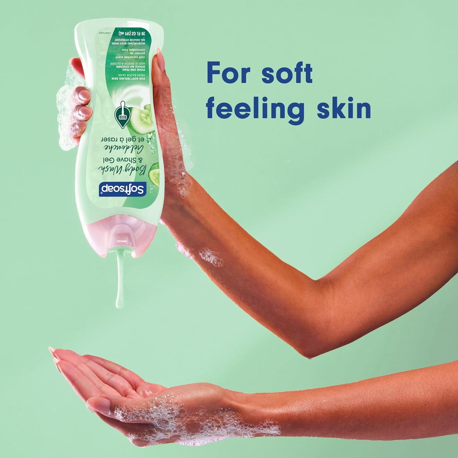 imageSoftsoap Moisturizing Body Wash and Shave Gel For Softer Feeling Skin Helps Razor Glide Cool Cucumber Scent 20 fl ozCool Cucumber