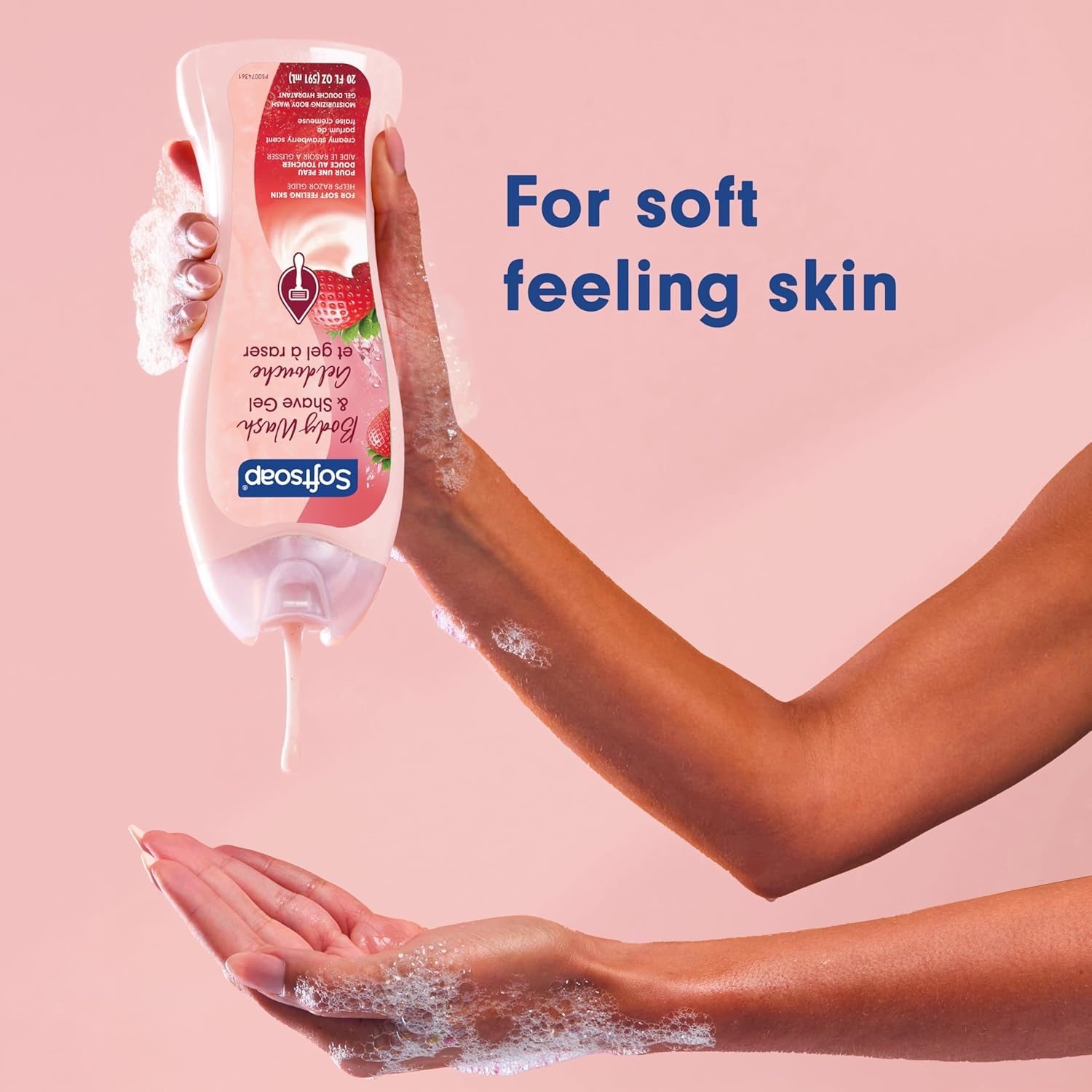 imageSoftsoap Moisturizing Body Wash and Shave Gel For Softer Feeling Skin Helps Razor Glide Cool Cucumber Scent 20 fl ozCreamy Strawberry